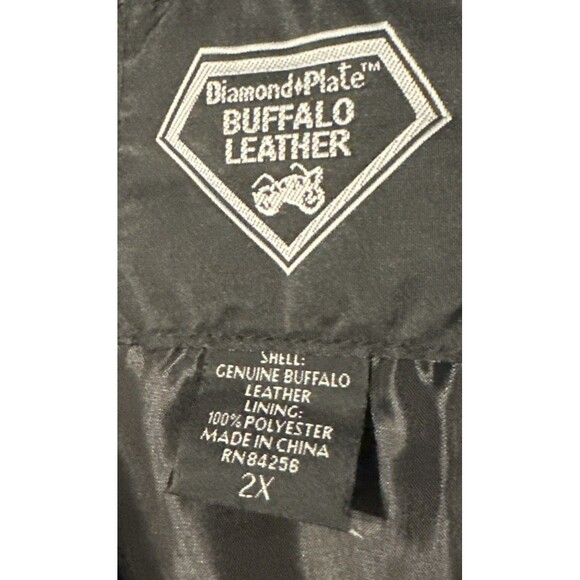 Diamond Plate Buffalo Leather Vest 2XL Live To Ride - Picture 10 of 16